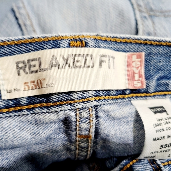 LEVI'S 550 Relaxed Fit Distressed Denim Jeans 100% Cotton Size 36x30 Unisex - Picture 10 of 12